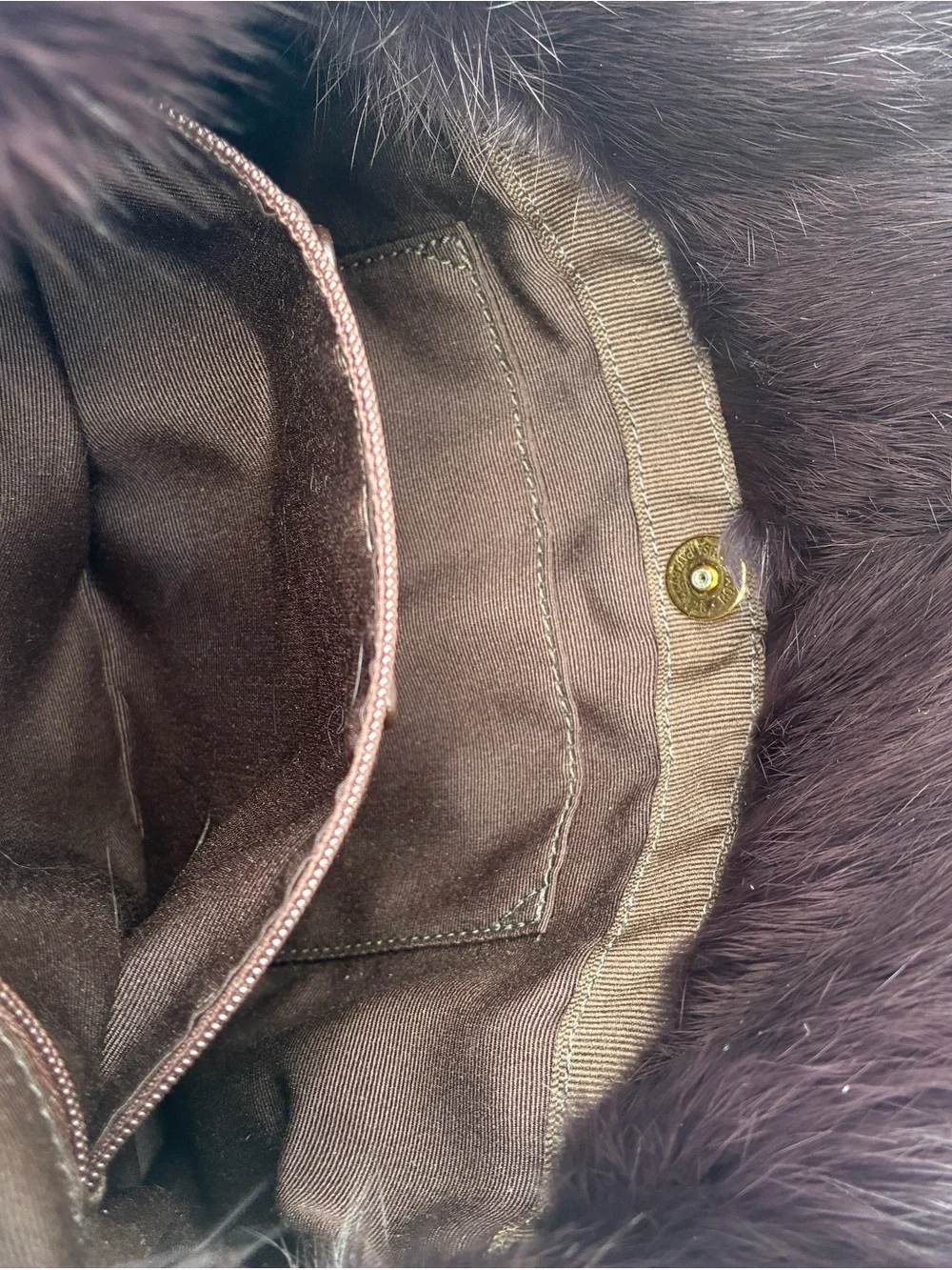 Coach G05K-3586 Ski Bunny Hobo Bag 2005 Dark Brown Quilted Rabbit Fur Y2K